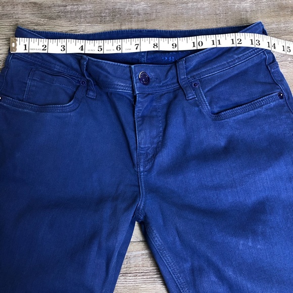 Burberry Brit Bayswater skinny jeans size 28 zip ankle Cobalt Blue - Picture 6 of 12